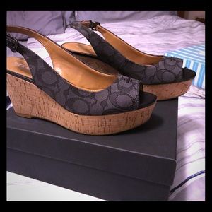 Coach Peep-Toe Wedge